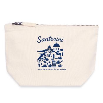 Santorini Sunsets Mountainscape Design - Canvas Zip Pouch 18 x 19 cm - nature - Front