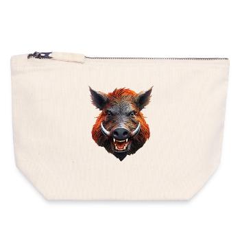 Wild boar - Canvas Zip Pouch 18 x 19 cm - nature - Front