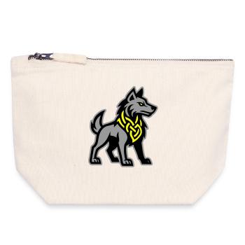 Wolf Wikinger - Canvas Reißverschluss-Täschchen (18 x 19 cm) - Naturweiß - Vorne