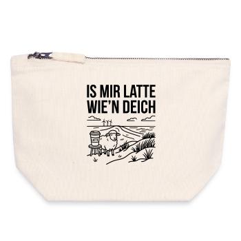 Mir Latte wie Deich Lustiger Norddeutsch Spruch - Canvas Reißverschluss-Täschchen (18 x 19 cm) - Naturweiß - Vorne