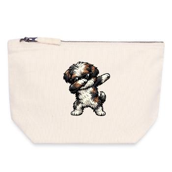 Dabbing Bolonka Zwetna - Canvas Reißverschluss-Täschchen (18 x 19 cm) - Naturweiß - Vorne