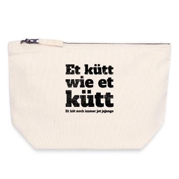 Köln Et Kütt Wie Et Kütt Kölner Grundgesetz Kölsch - Pochette zippée en toile 18 x 19 cm - blanc naturel - Devant
