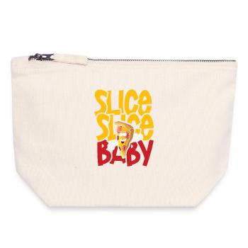 Slice slice baby pizza - Canvas Reißverschluss-Täschchen (18 x 19 cm) - Naturweiß - Vorne