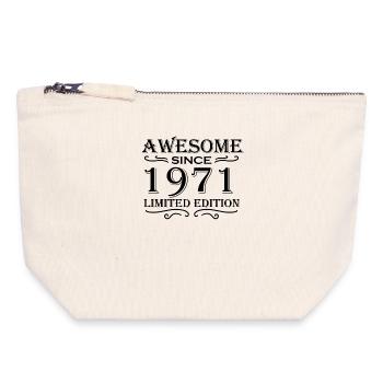 1971 - Born 1971 - Canvas Zip Pouch 18 x 19 cm - nature - Front