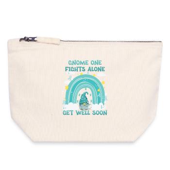 Gnome One Fights Alone Uterine Cancer - Canvas Zip Pouch 18 x 19 cm - nature - Front