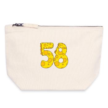 58 years old - 58th birthday gift - 1958 - Canvas Zip Pouch 18 x 19 cm - nature - Front