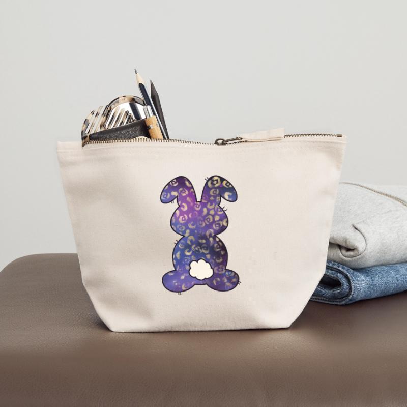 Leopard Pattern Rabbit Easter Canvas Zip Pouch 18 x 19 cm