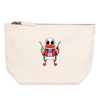 Gas station attendant Duck gas station - Canvas Zip Pouch 18 x 19 cm - nature - Front
