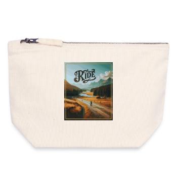 Gravel Bliss: Ride On - Canvas Zip Pouch 18 x 19 cm - nature - Front