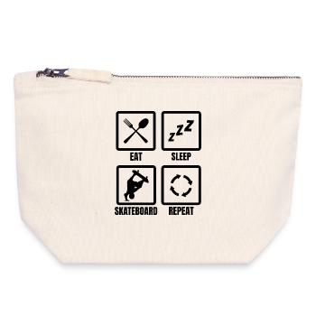 Skateboarding Routine - Canvas Zip Pouch 18 x 19 cm - nature - Front