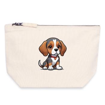 Beagle Love Pup - Canvas Zip Pouch 18 x 19 cm - nature - Front