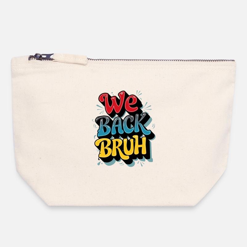 Cheerful Retro Text Design - Canvas Zip Pouch 18 x 19 cm - nature