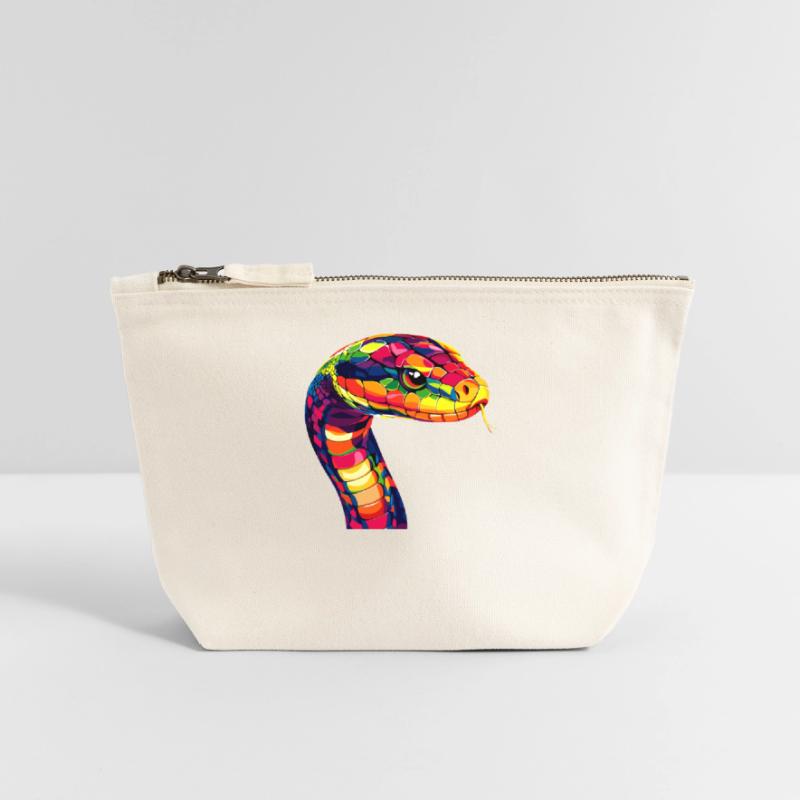 Serpent Python Cobra Mamba Serpent à sonnettes Serpent Pochette zippée en toile 18 x 19 cm