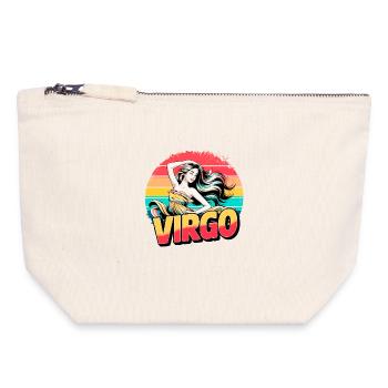 Virgo Horoscope Astrology 80s 90s Vintage Sign. - Canvas Zip Pouch 18 x 19 cm - nature - Front