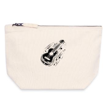 Ukulele Drawing - Canvas Zip Pouch 18 x 19 cm - nature - Front
