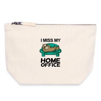 Bureau à domicile Dire drôle - Pochette zippée en toile 18 x 19 cm - blanc naturel - Devant