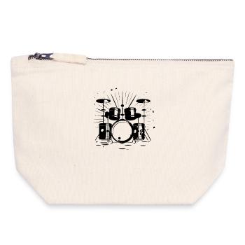 Trapset Skizze - Canvas Reißverschluss-Täschchen (18 x 19 cm) - Naturweiß - Vorne