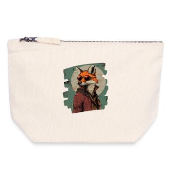 Fuchs - Canvas Reißverschluss-Täschchen (18 x 19 cm) - Naturweiß - Vorne