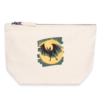 Fledermaus Retro - Canvas Reißverschluss-Täschchen (18 x 19 cm) - Naturweiß - Vorne