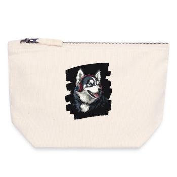 Rauque - Pochette zippée en toile 18 x 19 cm - blanc naturel - Devant