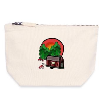 Construction Trailer Nature Ready for Holiday Camping Camping - Canvas Zip Pouch 18 x 19 cm - nature - Front