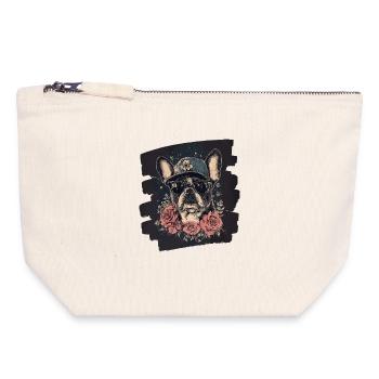 Frenchie French Bulldog - Canvas Zip Pouch 18 x 19 cm - nature - Front