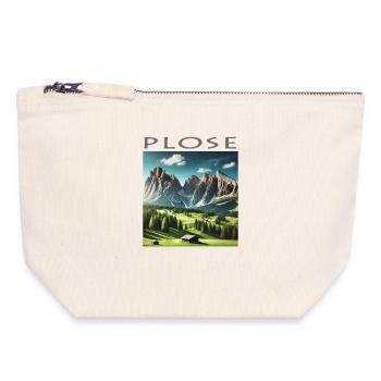 Plose Dolomites Tyrol Vacances Alpinisme Randonnée - Pochette zippée en toile 18 x 19 cm - blanc naturel - Devant