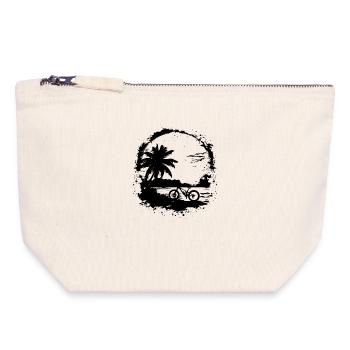 Dessin VTT - Pochette zippée en toile 18 x 19 cm - blanc naturel - Devant