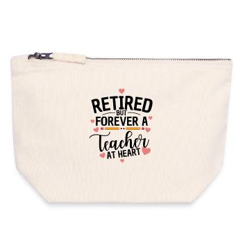 Retired Teacher Quote Teacher Retirement - Canvas Reißverschluss-Täschchen (18 x 19 cm) - Naturweiß - Vorne