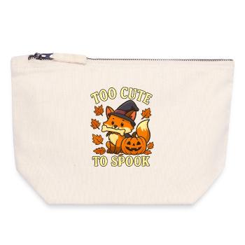 Hexen-Fuchs – Too Cute To Spook - Canvas Reißverschluss-Täschchen (18 x 19 cm) - Naturweiß - Vorne