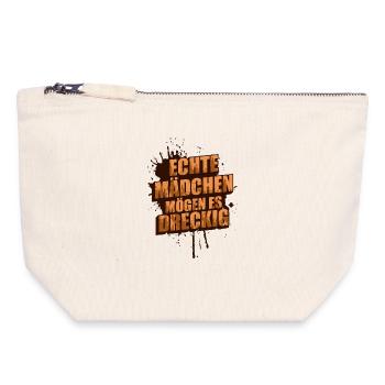 Echte Mädchen Schlammlauf Mud Run Muddy Race - Canvas Reißverschluss-Täschchen (18 x 19 cm) - Naturweiß - Vorne
