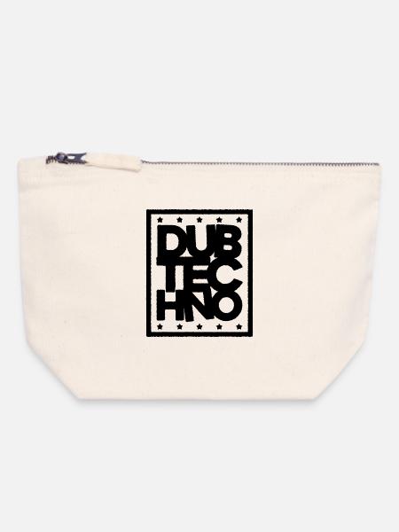 Dub Techno Dark Edition - Canvas Reißverschluss-Täschchen (18 x 19 cm) - Naturweiß