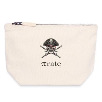 Piratenschädel Brille Säbel - Canvas Reißverschluss-Täschchen (18 x 19 cm) - Naturweiß - Vorne