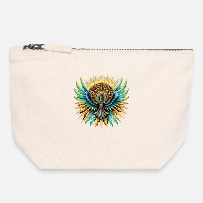 Aztecs - Canvas Zip Pouch 18 x 19 cm - nature