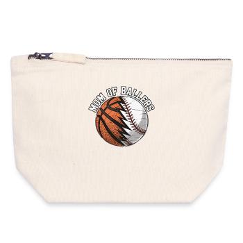 Mom of Ballers – Sportmama Design - Canvas Zip Pouch 18 x 19 cm - nature - Front