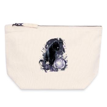 Magic Cat Fortune Teller Magical - Canvas Zip Pouch 18 x 19 cm - nature - Front