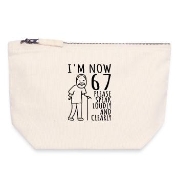 67th Birthday 67s 67th I am now 67 years old - Canvas Zip Pouch 18 x 19 cm - nature - Front