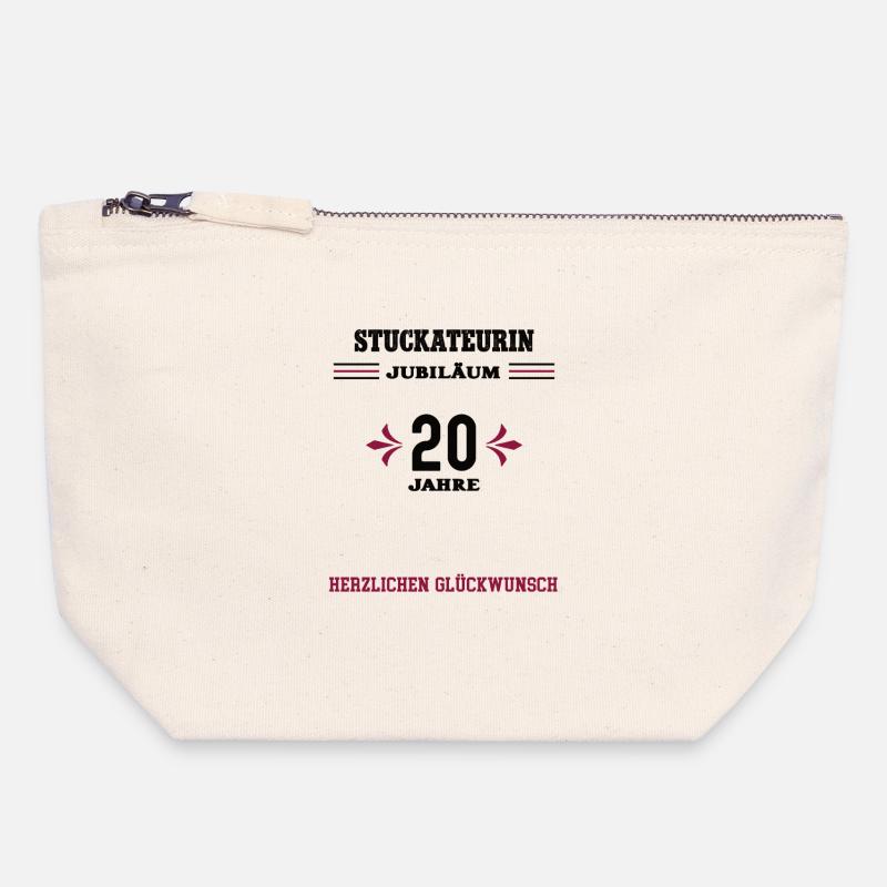 Plasterer 20 years anniversary 20th anniversary plasterer - Canvas Zip Pouch 18 x 19 cm - nature