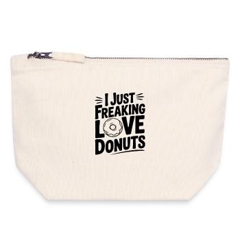 Ich liebe Donuts einfach verdammt noch mal - Canvas Reißverschluss-Täschchen (18 x 19 cm) - Naturweiß - Vorne
