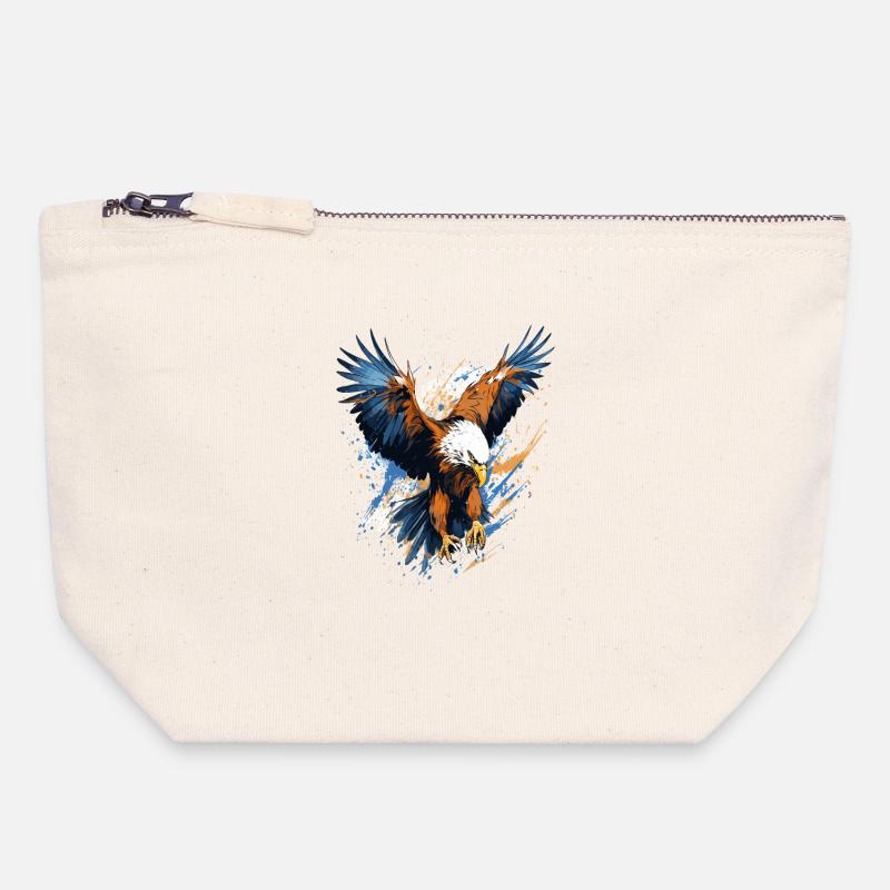 Stormy Eagle Splash Art - Canvas Zip Pouch 18 x 19 cm - nature
