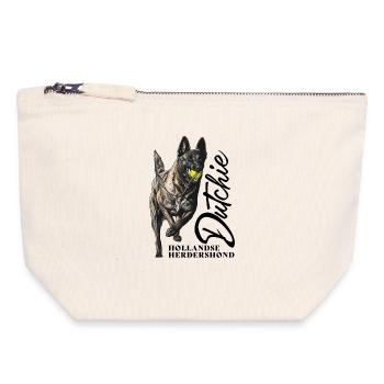 Dutch Shepherd – Dutchie - Canvas Reißverschluss-Täschchen (18 x 19 cm) - Naturweiß - Vorne