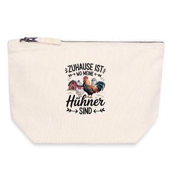 Home is where my chickens are more charming - Canvas Zip Pouch 18 x 19 cm - nature - Front