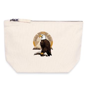 Eagle at sunrise over mountains - Canvas Zip Pouch 18 x 19 cm - nature - Front