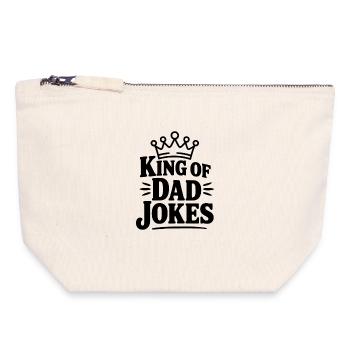 Roi des blagues de papa - Pochette zippée en toile 18 x 19 cm - blanc naturel - Devant