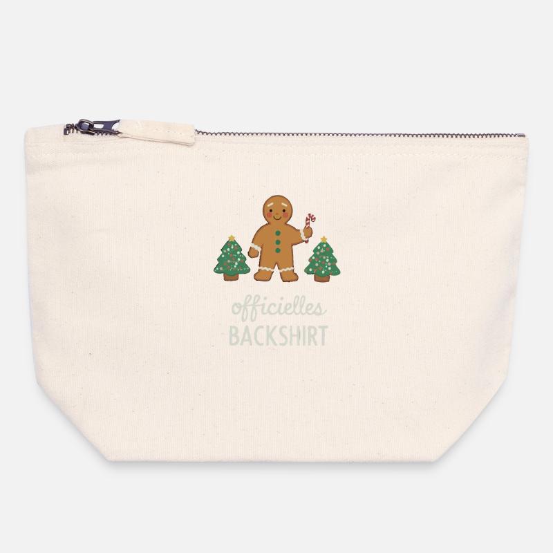 Cookies Baking Christmas Time Cookies Gingerbread - Canvas Zip Pouch 18 x 19 cm - nature