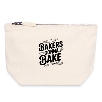 Bäcker gehen zum Backen - Canvas Reißverschluss-Täschchen (18 x 19 cm) - Naturweiß - Vorne