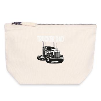 Trucker Dad Truck-Print - Canvas Reißverschluss-Täschchen (18 x 19 cm) - Naturweiß - Vorne