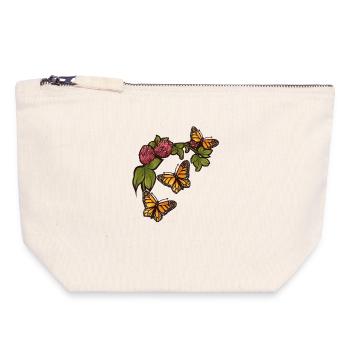 Monarch Bloom Garden - Canvas Zip Pouch 18 x 19 cm - nature - Front