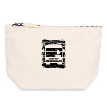 Chauffeur de bus - Pochette zippée en toile 18 x 19 cm - blanc naturel - Devant