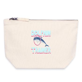 Dolphin Trainer Ocean Lover Design - Canvas Zip Pouch 18 x 19 cm - nature - Front